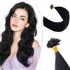 SEGO Pro Extension Cheratina Capelli Veri 40cm 25 Ciocche 25g #1 Jet Nero Pre Bonded 1g/Ciocca 100% Remy Naturale Keratina Human Hair