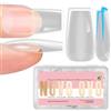 NOVO OVO Medio Square Nail Tips Extra Thick Press on No C Curve, Estensione unghie finte copertura completa unghie acrilico manicure salon fai da te x 14 misure