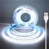luktix USB Striscia LED COB 2.5 metri, 5V Striscia LED Bianco Freddo con Adesivo, Larghezza 8 mm, CRI 92+, Nastro LED flessibile per TV, Specchio, Sottopensile, Mensola, 6000K