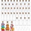 SUMTree 45pcs bottiglie di sabbia in plastica bottiglie di pozione con tappo di sughero e 10 mini imbuti per arte decorativa, olio essenziale, decorazioni per feste (5x11cm) 3 stili
