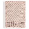 CREVENT Coperta lavorata a maglia in stile bohémien, per divano, sedia, letto, decorazione per la casa, morbida, calda, accogliente, leggera, per primavera, estate e autunno (127 x 152 cm, rosa cipria