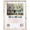 3-B Cornice portafoto MORI - Bianco vintage (Rustical con venature del legno visibili) - 30 x 40 cm - Cornice in legno, cornice per documenti con vetro acrilico