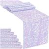XFSRG Runner Da Tavolo Chiffon Decorativo Con Paillettes 60x300cm Scintillante Tovaglia Da Esterno Elegante Per Feste E Matrimoni (Viola)