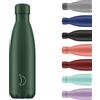 Chilly's Original Borraccia - Borraccia in Acciaio Inossidabile con Isolamento Sottovuoto, Riutilizzabile, per Bevande Calde e Fredde - A Prova di Perdite, Senza Condensa - Matte - All Green, 500ml