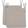 BALCONY & FALCON Cuscini per Sedie 2 Pezzi 41.5 x 38 cm - Rivestimento Estraibile e Lavabile in Lavatrice con Tocco Morbido, Antiscivolo con Nastri - Ideali per Cucina Interni, Beige