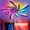 GWYAJTU RGB Ventilatore Da Soffitto Con Luce E Telecomando, Moderno Plafoniera Con Ventilatore Silenzioso LED Dimmerabile, DC 6 Velocità Lampadario Con Ventilatore Reversibile Per Camera Da Letto-Black