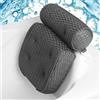 SculifyVita Cuscino vasca da bagno di alta qualità con supporto per il collo -Solida connessione assorbente e pratici ganci per un montaggio stabile - Accessori da bagno (Grigio piazza)