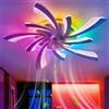 GWYAJTU RGB Ventilatore Da Soffitto Con Luce E Telecomando, Moderno Plafoniera Con Ventilatore Silenzioso LED Dimmerabile, DC 6 Velocità Lampadario Con Ventilatore Reversibile Per Camera Da Letto-White