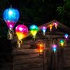 Festive Lights - Luci a Stringa Solari a Forma di Mongolfiera - 2,7 m, luci da giardino per esterni, 10 LED, multicolore, da appendere, luci solari decorative per patio, pergolato, illuminazione