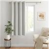 MIULEE Tende Oscuranti per Interni 1 Pezzi 140x175 CM, Tenda Grigio Chiaro Coprente Termiche Isolanti per Interno con Anelli, Tenda Oscurante Finestra Camera da Letto Salotto