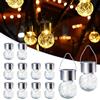 GIGALUMI Confezione da 12 luci solari per esterni, luci a sospensione per decorazione natalizia, luci solari in vetro incrinato, impermeabili, per giardino, cortile, recinzione, albero (bianco caldo)