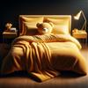 Comfort Collections Set di biancheria da letto in pile super morbido Comfort Collections, con copripiumino Teddy Bear, calda trapunta invernale con federe, letto king size ocra, circa 230 x 220 cm