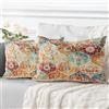 ECZOIL Set di 2 federe decorative per cuscino, 40 x 60 cm, stile bohémien, stile vintage, in divano, per casa, soggiorno, camera da letto, divano, bohémien, art deco, colore: crema