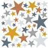 WandSticker4U®- [6 fogli, 148 pezzi] Adesivi murali bellissimicon STELLE blu/giallo pastello, Adesivi stelle cameretta mobili pareti decorativi I Decorazioni camera da letto bambini neonati GRANDE
