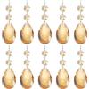 PATIKIL Gocce Cristallo a Forma Lacrima per Lampadari, 10Pz 85mm Lunghezza 38mm Pendenti per Lampadari Parti Prismi Ornamenti Pendenti per Arti e Mestieri Fai da Te, Oro Champagne