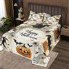 Homemissing Happy Halloween Trapuntato Zucca Lantern Copriletto 260x240cm per Bambini Ragazzi Ragazze Nero Pipistrellos Animale Copriletto Trapuntato Spider Net 3 pezzi