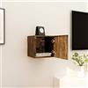 Iiaky Armadietto TV Montato a Parete Rovere Fumo 30,5x30x30 cm,Pensile da Cucina a Parete,Armadio Sospeso in Legno,Armadietto da Muro Spazioso e Resistente