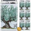 acquaverde | 6 Lattine per Olio di Oliva, Lattina Bianca con Serigrafia Albero di Ulivo, in Metallo, Contenitore Alimentare, Latta da 3 Litri con Tappo Ermetico e Maniglia