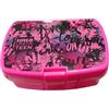 Tinta Unita Portamerenda Coperchio - Scuola - Plastica Resistente - 25 cm - 6 Colori Disponibili (6 Rosa Graffiti)