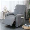 ABZDUNG Copripoltrona Relax Reclinabile Universale, Jacquard Fodere Poltrona Relax Elasticizzato Copripoltrona 1 Posto con Tasca Copripoltrona Reclinabile Fodere per Poltrone Rimovibile(B)