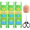 Annyswit 3 Pz 5m Pva Mesh Ricarica (Totale 15m) con Forbici 25/37 mm Ampie Borse in Pva Accessori per la Pesca Alla Carpa Sacchetti di Rete Solubili in Acqua a Rapida Dissoluzione