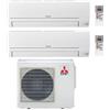 Mitsubishi Climatizzatore Condizionatore Mitsubishi Linea Smart R32 MSZ-HR Dual Split Inverter 9000 + 15000 BTU con U.E. MXZ-3HA50VF Classe A++/A+