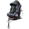 Doraystar Seggiolini Auto Girevoli a 360°: Seggiolini Reclinabili con Poggiatesta Regolabile e Cintura di Sicurezza a 5 Punti, Isofix, Gruppi 0/1/2/3, 0-36 Kg, Certificati ECE R129 (Grey High Version)