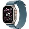 Apple Watch Ultra 3 GPS + Cellular, Cassa 49 mm in titanio naturale con Alpine Loop blu chiaro - Medium