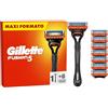 Gillette Rasoio Barba Manuale + 8 Lamette Gillette Fusion 5, LAMETTE DA BARBA Di Ricambio a 5 Lame e Rasoio Manuale Fusion 5, Rasatura Scorrevole con Striscia Lubrificante