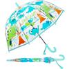 decalsweet Ombrello - Antivento - Impermeabile - Lungo Trasparente, Ombrello a Bolle Trasparente per Bambini Leggero Robustezza, Ombrello a Cupola per Ragazzi e Ragazze, Ombrello Stitch Bambina Dinosauro Blu