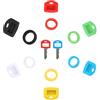 Generico Set di 12 custodie per chiavi in silicone, colori assortiti,coperture rotonde e quadrate,identificatore chiave per la casa, flessibile e riutilizzabile, per chiavi piatte standard