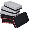 Willingood Set di 6 spugne per lavagne, cancellatori magnetici e lavabili a mano, in microfibra, per lavagna magnetica, lavagne bianche (3 nero + 3 grigio)