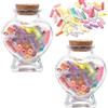 Sixfolo 100 Pezzi Capsule Messaggio in una Bottiglia Capsules Lettere Messaggio Colorate Piccolo Capsule Messaggio Pillole con 2 Flacone Vetro per Regalo di Anniversario,San Valentino,Compleanno