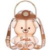 HoveeLuty Borraccia Kawaii con cannuccia e cinturino, 1L Borraccia Orsetto Carina, Portatile, a Prova di Perdite, in Plastica Senza BPA, per Bambini, Ragazze, Donne, Sport, Campeggio, Picnic, Escursionismo