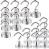 Aenienoe 20Pezzi Calamita con Gancio Potente Piccole Ganci Magnetici Extra Forti Neodimio non c'è bisogno di Fare Buchi Magneti Frigotelaioin Ferro,Soffitto,Cucina,Pesante 16mm-10Pcs+20mm-10Pcs