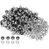 QUARKZMAN 300 Set Kit Occhielli in Metallo 5mm 1/5 Foro Occhielli per Teloni Piccolo Occhiello con Rondelle per Scarpe Vestiti Cintura Etichetta Borsa Tessuto Pelle Progetto, Nero Opaco