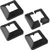 UFURMATE Copertura Base Palo, 4 Pezzi 60x60mm Piastre di Copertura Base Palo in Plastica Decorative Copertura Gonna Palo Divisa Copertura Base Ringhiera Quadrata per Scale Corrimano Recinzione (Nero)