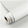 YENHOME Carta da Parati Adesiva Bianco in Texture Compilate 40x500cm Carta Parati Adesiva Muro Bianco Unita Opaco Salotto Adesivo Vinile per Soggiorno Camera Da Letto Pellicola Mobili Adesivo Armoire