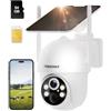 FOSSENXE 4G Telecamera Solare Esterno con SIM, 2K HD Telecamere Senza Fili con Pannello Solare Batterie e 64 GB di Memoria, Visione Notturna, Tracciamento Automatico, Audio Bidirezionale, IP66