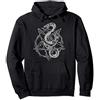 Maglione con grafica gotica di CrushRetr Upside Down Pentagram Snake Occult Sweater Pagan Goth Gifts Felpa con Cappuccio