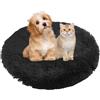 BESTORI Cuccia Cane Interno Rotondo Letto Gatto Cuscini Lavabile in Lavatrice Lettino Morbido Pelosa per Grande Medio Piccolo Cani Gatti, Nero, 40 x 40 cm