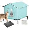 Dayysiuy Cuccia Gatto Esterno Sollevata Cuccia Per Gatti All'aperto Impermeabile Resistente Alla Pioggia E Al Freddo Casetta Per Felini Letto Caldo Per Gatti In Inverno Ideale Autunno Inverno - 40x33x33cm