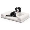 COSTWAY Cuccia per Cani di Taglia Media e Piccola, Letto per Cani in Schiuma con Bordi a 3 Lati, Copertura Rimovibile e Lavabile e Fondo Antiscivolo, Divano per un Sonno Confortevole (Beige)