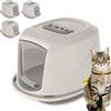 Cat Centre CatCentre® - Vassoio per lettiera per gatti con cappuccio, colore: grigio