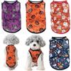 Yaopelky Confezione da 4 camicie per cani di Halloween con motivo fantasma e zucca, vestiti per cani di taglia piccola e media,Halloween,M(2-3kg)