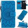 MUMOYAN CHcase Cover per Huawei Y7P/P40 Lite E Custodia di Pelle Case Flip Portafoglio Retro Libretto Magnetico Protettiva Non Graffi con Funzione Supporto Fiore Girasole per Huawei Y7P/P40 Lite E - Blu