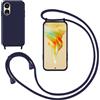 GoodcAcy Cover con Collana per Oppo Reno8 T 5G/Oppo A1 Pro,Custodia Silicone Liquido con cordini,Custodie con Regolabile Collana Antiurto AntiGraffio Case con Laccio Tracolla per Oppo A1 Pro,Blu