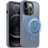 MOBESV Cover Magnetica per iPhone 12 PRO Max 6,7 Pollici, Custodia Compatibile con MagSafe, Cover Traslucida Opaca Posteriore Sottile Antiurto, Grigio