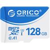 ORICO T3 128GB microSDHC UHS-I Memory Card, 70MB/s in lettura, 60MB/s in scrittura, 4K UHD Recoding, U3, Class10, V30, A1, Micro SD per Baby Monitor, Security Camera, TF Card