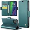 Rerzoiro Cover per iPhone 15 Plus Custodia Portafoglio [Blocco RFID] Premium Pelle PU Wallet Case Flip Libro con Porta Carte Slot Supporto Flip Case per iPhone 15 Plus, Blu-verde